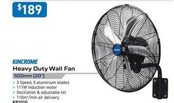 Kincrome Kincrome heavy duty wall fan offer