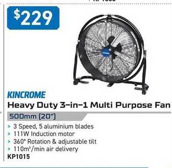 Kincrome Kincrome heavy duty 3in1 multi purpose fan offer