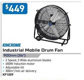 Kincrome Kincrome industrial mobile drum fan offer