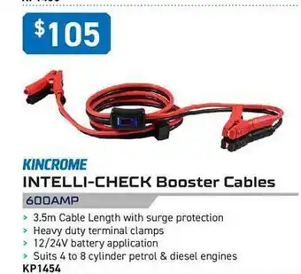 Kincrome Kincrome intelli-check booster cables 600amp offer