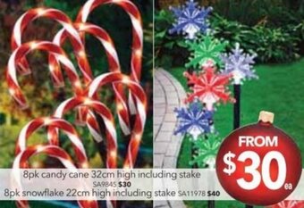 Cheap as Chips 8pk Candy Cane 32cm High Including Stake offer