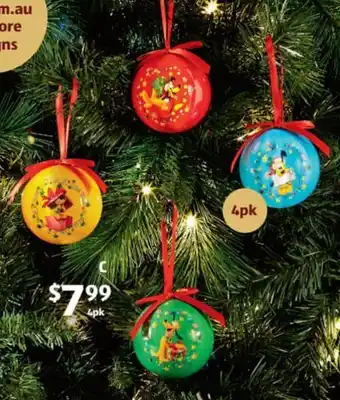 ALDI Disney Baubles 4pk offer