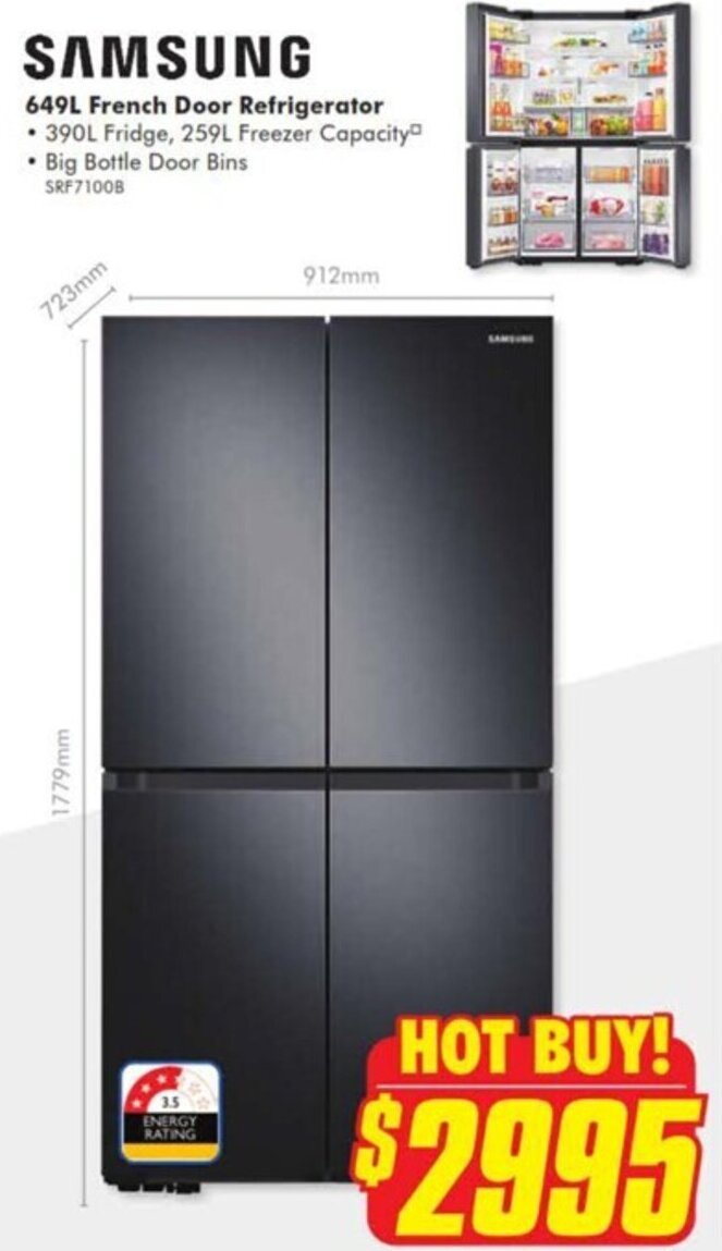 samsung 649l french door refrigerator srf7100b