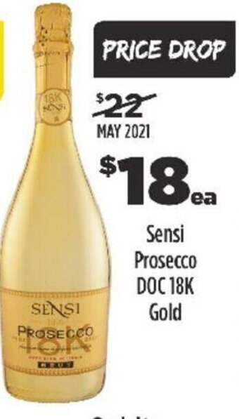 Liquorland Sensi Prosecco DOC 18K Gold offer