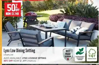 Lynx low dining setting