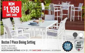 Boston 7 piece dining setting
