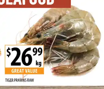 Supabarn Tiger Prawns Raw per kg offer