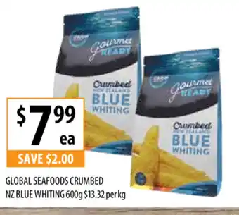 Global Seafoods Crumbed NZ Blue Whiting 600g