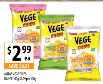 Supabarn Ajitas Vege Chips Range 100g offer