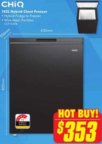 The Good Guys 142L Hybrid Chest Freezer offer