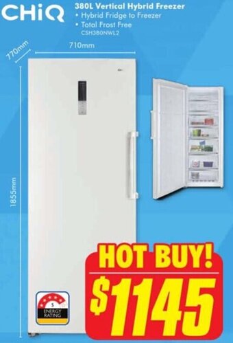 380L Vertical Hybrid Freezer