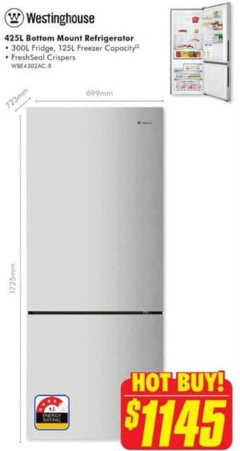 The Good Guys 425L Bottom Mount Refrigerator offer