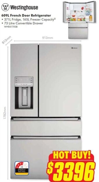 The Good Guys 609L French Door Refrigerator offer
