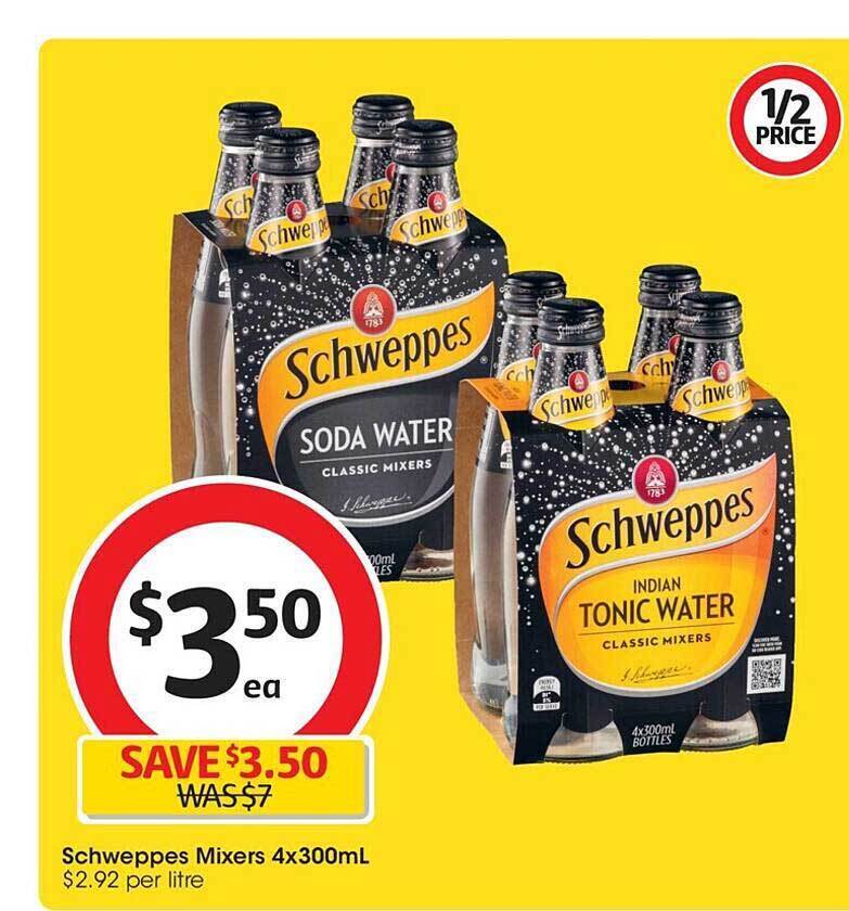 Schweppes mixers offer at Coles