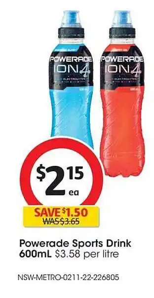Coles Powerale sports drink offer