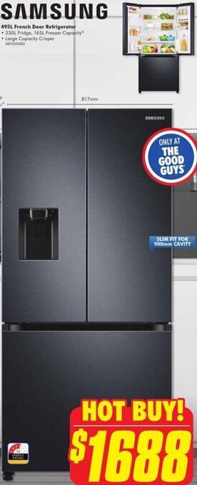 The Good Guys 495L French Door Refrigerator offer