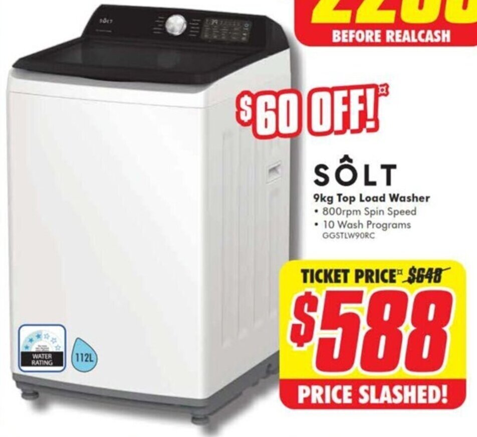 9Kg Top Load Washer offer at The Good Guys