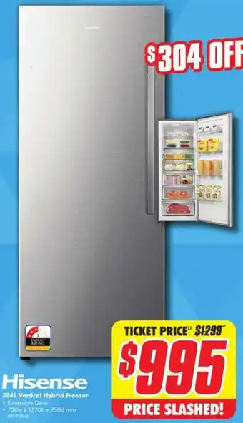 The Good Guys 384L Vertical Hybrid Freezer offer