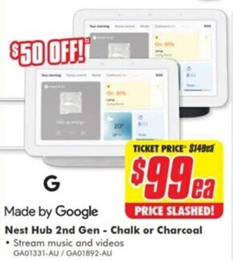 The Good Guys Nest Hub 2nd Gen - Chalk Or Charcoal offer