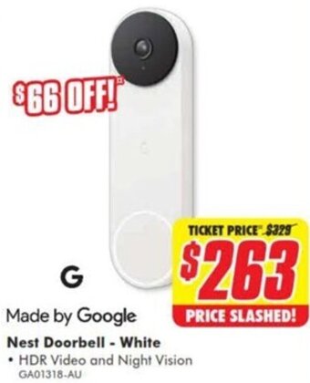The Good Guys Nest Doorbell - White offer