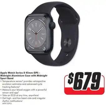 The Good Guys Apple Watch Series 8 45mm GPS- Midnight Aluminium Case With Midnight Sport Band offer