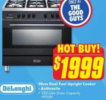 The Good Guys 90cm Dual Fuel Upright Cooker - Anthracite offer