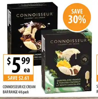 Supabarn Connoisseur Ice Cream Bar Range 4/6 pack offer