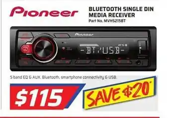 Auto One Pioneer bluetooth single din media receiver offer