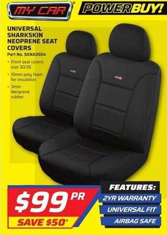 Auto One My car universal sharkskin neoprene seat covers offer