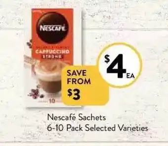 Foodworks Nescafé sachets offer