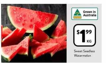 Foodworks Sweet seedless watermelon offer