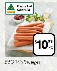 Foodworks Bbq thin sausages offer