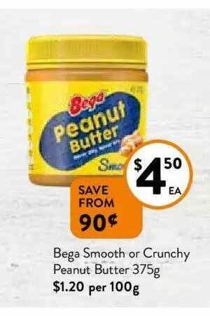 Foodworks Bega smooth or crunchy peanut butter offer