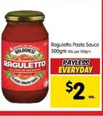 Spar Raguletto pasta sauce offer