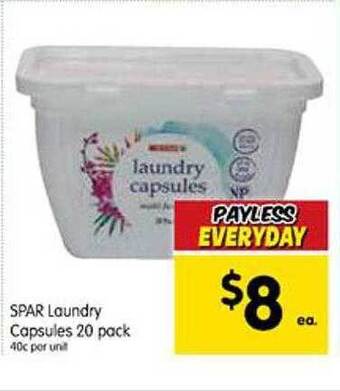 Spar Spar laundry capsules 20 pack offer