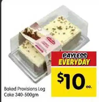 Spar Baked provisions log cake offer