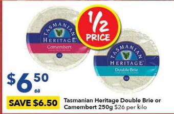 Ritchies Tasmanian heritage double brie or camembert offer