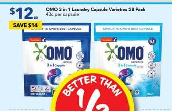 Ritchies Omo 3in1 laundry capsule varieties offer