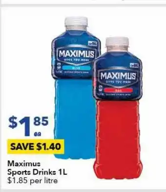 Ritchies Maximus sports drinks offer