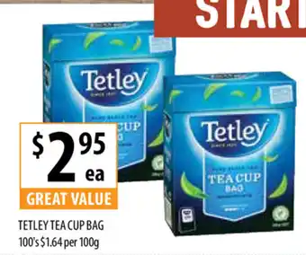 Supabarn Tetley Tea Cup Bag 100's offer