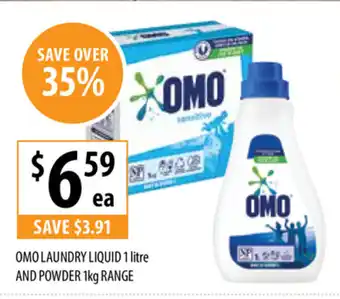 Supabarn Omo Laundry Liquid 1 Litre and Powder 1kg Range offer