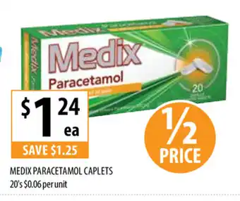 Supabarn Medix Paracetamol Caplets 20's offer