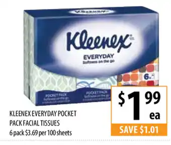 Supabarn Kleenex Everyday Pocket Pack Facial Tissues 6 pack offer