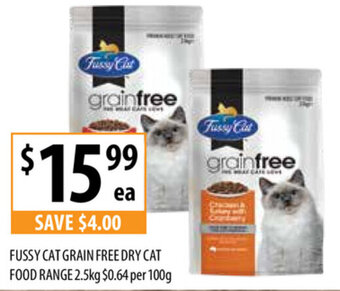 Supabarn Fussy Cat Grain Free Dry Cat Food Range 2.5kg offer