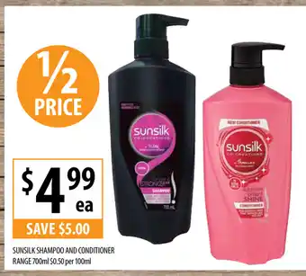 Supabarn Sunsilk Shampoo and Conditioner Range 700mL offer