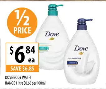 Supabarn Dove Body Wash Range 1 Litre offer