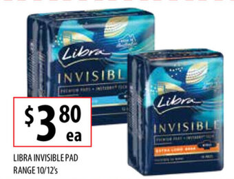 Supabarn Libra Invisible Pad Range 10/12's offer