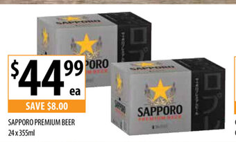 Supabarn Sapporo Premium Beer 24 x 355mL offer