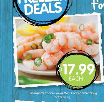 Spudshed Fisherman's choice prawn meat cooked offer