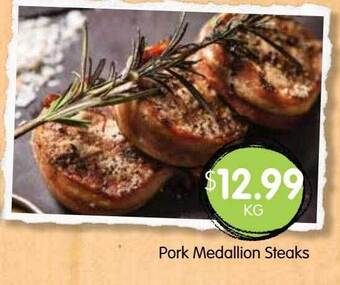 Spudshed Pork medallion steaks offer